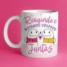 Caneca porcelana flork amigas, reagindo e botando cropped juntas 325ml