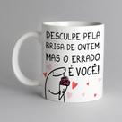 Caneca porcelana flork desculpa pela briga de ontem, mas o errado é você 325ml Caneca porcelana flork desculpa pela briga de ontem, mas o errado é você 325ml