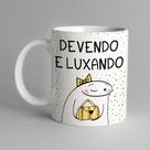 Caneca porcelana flork devendo e luxando 325ml