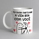 Caneca porcelana flork eu quero partilhar a vida boa com você 325ml Caneca porcelana flork eu quero partilhar a vida boa com você 325ml