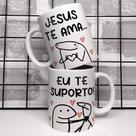Caneca porcelana flork jesus te ama, eu te suporto 325ml Caneca porcelana flork jesus te ama, eu te suporto 325ml