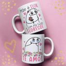 Caneca porcelana flork mãe é flor e com ela tudo floresce. te amo 325ml