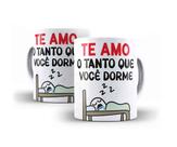 Caneca Porcelana Flork Namorados Te Amo O Tanto Que Você Dorme