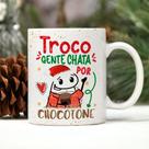 Caneca Porcelana Flork Natal Troco gente chata por chocotone 325 ml
