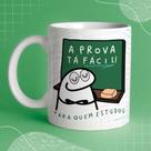 Caneca Porcelana Flork Prof a prova tá fácil para quem estudou Professor 325 ml