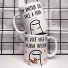 Caneca porcelana flork tem amizade que vale a pena, mas você vale uma galinha inteira 325ml