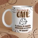 Caneca Porcelana Flork você chama de café, eu chamo de suporte emocional em forma de bebida 325 ml