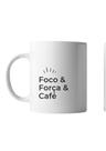 caneca porcelana foco força e café 300ml