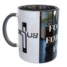 Caneca Porcelana Foco Força Fé Leão de Judá