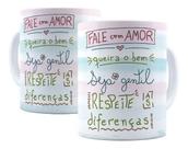 Caneca Porcelana Frases Motivadoras Faça Com Amor, Queira O Bem, Seja Gentil