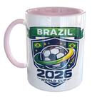 Caneca Porcelana Futebol Copa Do Mundo Brazil Brasil 26se