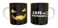 Caneca Porcelana Halloween Café Ou Travessura Dia das Bruxas