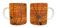 Caneca Porcelana Halloween Teias De Aranha