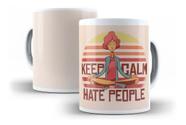 Caneca Porcelana Ioga Keep Calm And Hate People Meditação Caneca Porcelana Ioga Keep Calm And Hate People Meditação