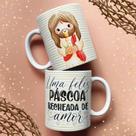 Caneca Porcelana Jesus Cute Páscoa 07 325ml