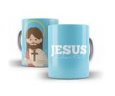 Caneca Porcelana Jesus Liberta Presente Cristão Religiosa
