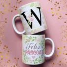 Caneca porcelana letra w feliz pascoa 325 ml