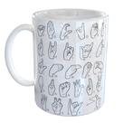 Caneca Porcelana Libras Linguagem Sinais Surdo Mudo
