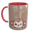 Caneca Porcelana Macaco Bichinhos Macaquinho