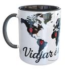 Caneca Porcelana Mapa Mundo Viajar Aviação