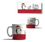 Caneca Porcelana Natal Bichinhos Pinguim Papai Noel Mensagem