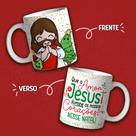Caneca Porcelana Natal Cute que o amor de Jesus ilumine os nossos corações nesse Natal 325 ml