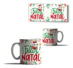 Caneca Porcelana Natal Flork Papai Noel Mensagem Amor Humor