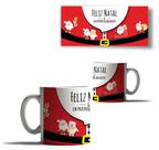 Caneca Porcelana Natal Papai Noel Fofinho Roupa de Natal
