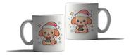 Caneca Porcelana Natal Presente Cachorro Papai Noel Caneca Porcelana Natal Presente Cachorro Papai Noel