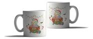 Caneca Porcelana Natal Presente Lagarta Papai Noel Fofo Caneca Porcelana Natal Presente Lagarta Papai Noel Fofo