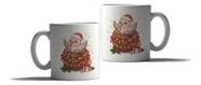 Caneca Porcelana Natal Presente Pomba Papai Noel Fofo