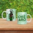 Caneca Porcelana Oxóssi Orixá Umbanda e Candomblé