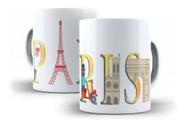 Caneca Porcelana Paris Torre Eiffel França Pontos Turísticos Caneca Porcelana Paris Torre Eiffel França Pontos Turísticos
