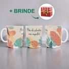 Caneca Porcelana Personalizada Mãe De Planta Com Brinde