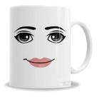 Caneca Porcelana Personalizada Roblox Woman Face Gamer