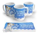 Caneca Porcelana Pet Cachorro Eu Tenho Um Amigo De Quatro Patas