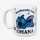Caneca Porcelana Pop 350Ml Stitch Sonhando com Ohana Disney