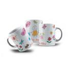 Caneca Porcelana Presente Feliz Dia das Mães Desenho 325mL