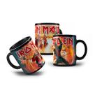 Caneca Porcelana Preta Iron Maiden Eddie Vs Samurai Senjutsu