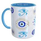 Caneca Porcelana Proteção Olho Grego