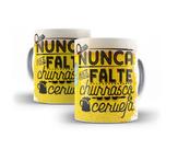 Caneca Porcelana Que Nunca Nos Falte Churrasco e Cerveja