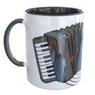 Caneca Porcelana Sanfona Arcodeon Música