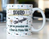Caneca Porcelana Sogro Obrigada Por me Presentear com o Amor -Presente dia dos Pais Zlprint