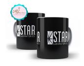 Caneca Porcelana Star Labs Preta Flash Série - Mega Oferta!!