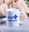 Caneca Porcelana SUS Salva Vidas Est. Bolinhas - Saúde Zlprint