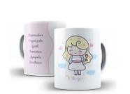 Caneca Porcelana Virgem Signos Cute Virginiana