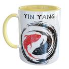 Caneca Porcelana Yin Yang Carpas Peixes Caneca Porcelana Yin Yang Carpas Peixes