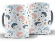 Caneca Porco Espinho Divertida Porcelana Xícara 325ml + Caixa Presente
