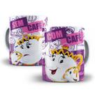 Caneca Potts e Chip A bela e a fera Com Café Sem Café