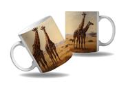 Caneca Presente Animais Grandes Girafa Savana África Manada